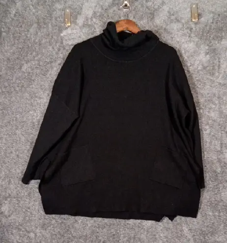 Cyrus Knit Raya Womens Turtleneck Oversized Heavyweight Sweater Womens Large Black