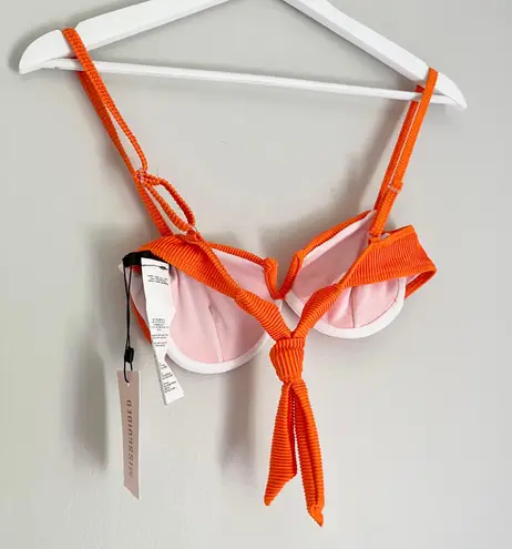 Missguided NWT Women's Ribbed Underwire Bikini Top in Orange Size 4