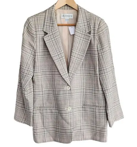 American Vintage Vintage Liz Claiborne Pink Green Cream Pastel Tweed Suit Jacket Coat M