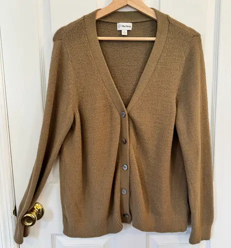 The Drop Women’s Camel Button Front Cardigan Sweater Size XL Grunge Grandpa Tan - Image 1