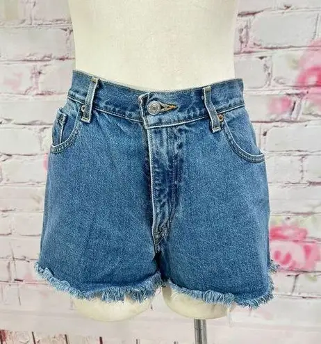 Levi's  550 Women's High Waisted Cut Off Frayed Hem Jean Shorts Blue Size 8