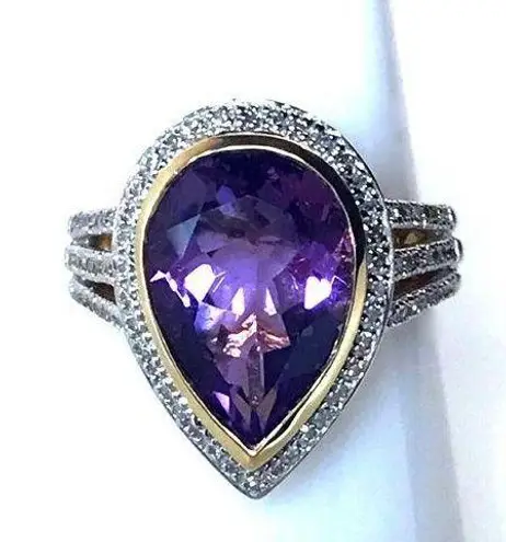 Alwand Vahan 14KT GENUINE 4 CARAT & DIAMOND RING DESIGNER -7.17 GRAMS!!