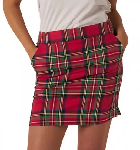 Royal & Awesome Royal Stewart Tartan Ladies Golf Skort 2 NEW Red Size XS