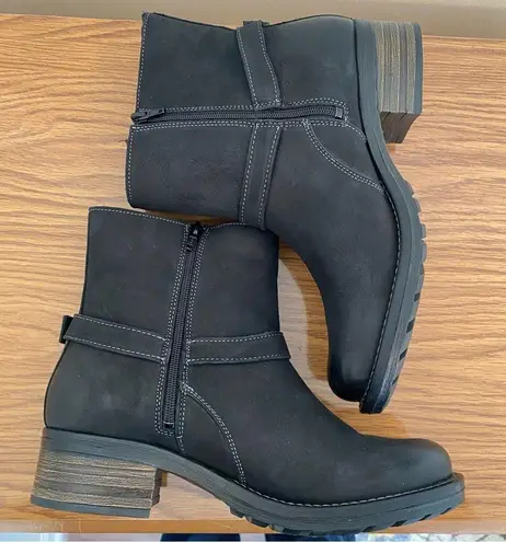 New Without Box Taos Combo Leather Engineer Boots Black Sz 41 US 10.5