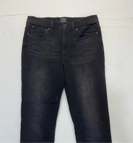 J.Crew  9” High-Rise Skinny Jeans Size 28 black distressed wash ultra soft denim