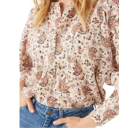 Fat Face Women’s Size XS Cream Floral Austell Craft Shirt Top Blouse