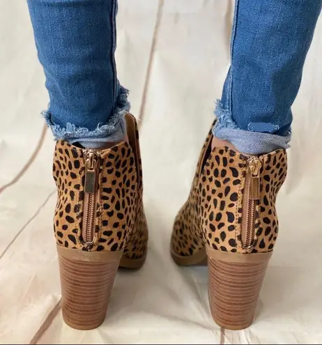 Cheetah Print Side Cut Out Bootie Multi Size 7