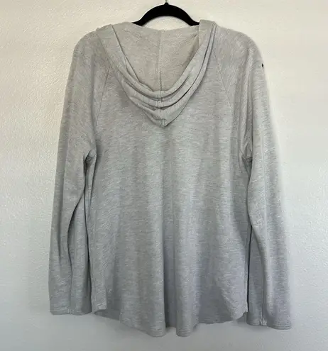 INC EUC  Grey Sweater Top Sequin Stars Top Lace Up sz XL