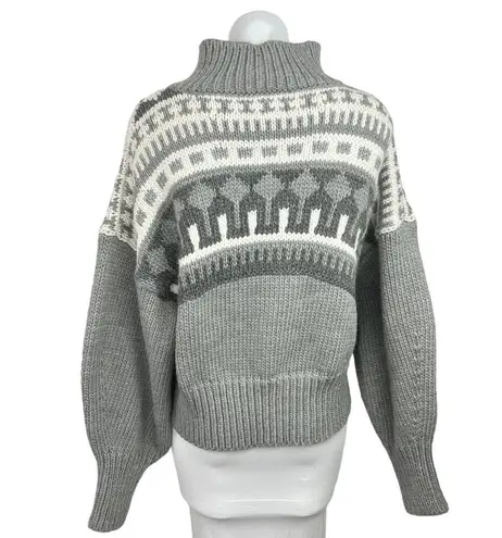 Pringle of Scotland x H&M Gray Fair Isle Turtleneck Holiday Sweater Top M Size M