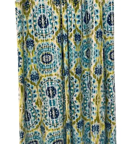 Ny Collection Buckle Strap Printed Maxi Dress Green and Blue Size Large
