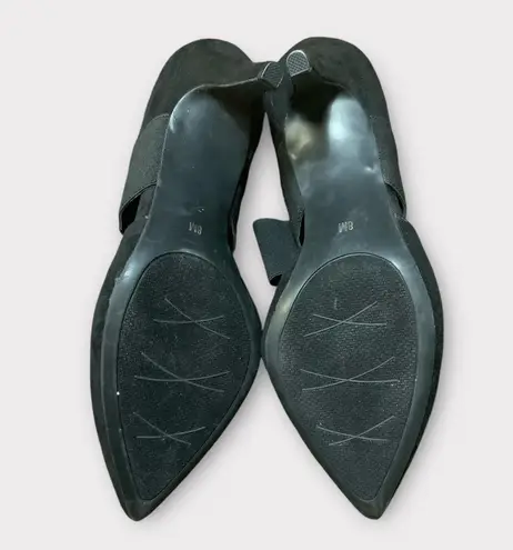 Impo Women’s Stretch Black Suede Kitten Heel Shoes Size 8 Pointed Toe