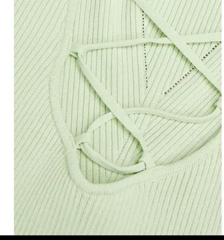 Maje NWT Ruche Vert Tie-Back MIDI Dress in Light Green Size 40/L