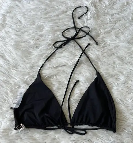 Good American  Matte Tiny Ties Bikini Top in black size 5