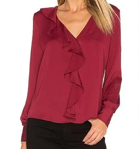 L'Academie The Ruffle Blouse in Cabernet