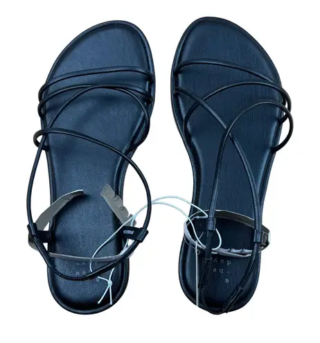 A New Day  Women's Black Wide Width Sierra Strappy Sandals - Size 6.5W - NWT