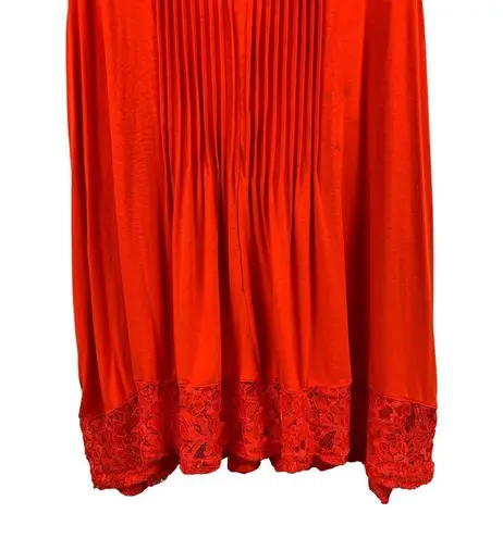 American Rag Cie Womens Red Sleeveless Lace Top 1X Rayon/Spandex