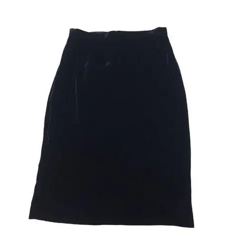 Vintage Navy Velvet Pencil Skirt By Worldly Things Tg 44 Blue Size undefined