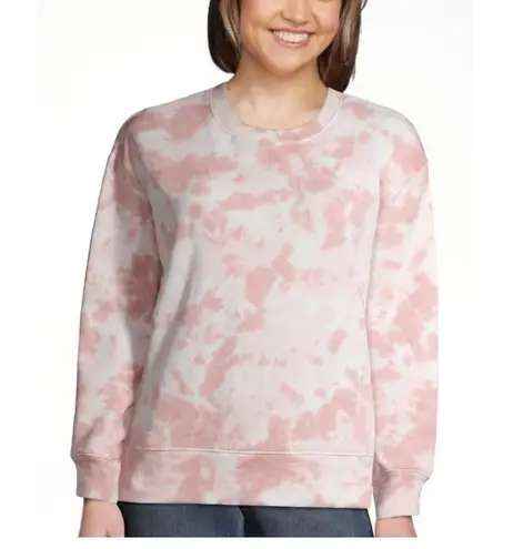 Time And Tru Pink Tie Dye Long Sleeve Crewneck Sweatshirt Small NWOT