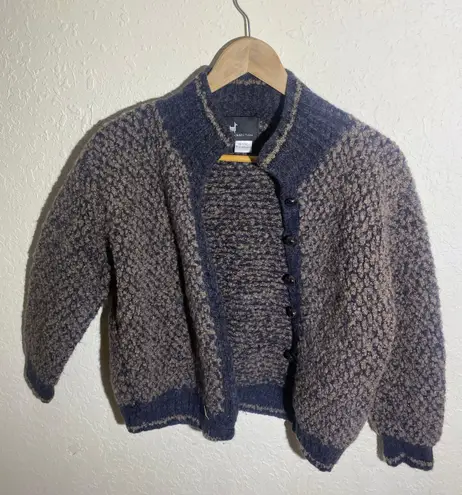 Peruvian Connection Brown 100% Wool Cardigan ( S ) thumbnail 1