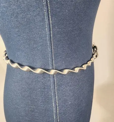 Silver Swirl Spring Stretch Fashion Belt