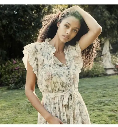 ๐DOEN๐ Carnation Dress ~ Salt Summer Floral Print XS NWOT *Missing Waist Tie" Green