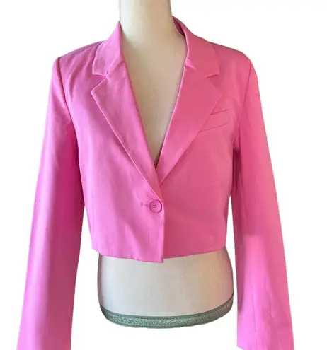 Derek Lam Pink Cropped Single Breasted Blazer