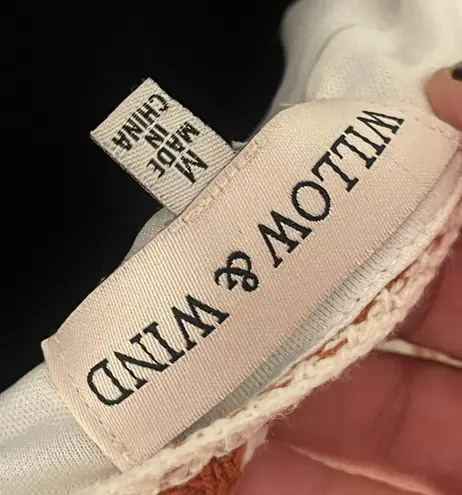 Willow & Wind EUC Cream And Brown Crochet Sleeveless Tank Dress