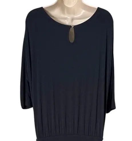 Soft Surroundings Toujours Jersey Knit Stretch Wide Leg Black Jumpsuit Size XL