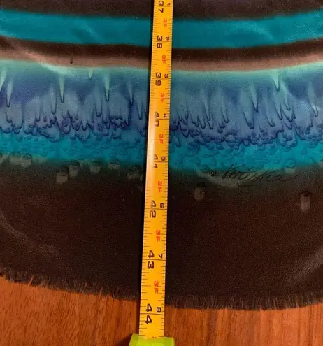 Hand Painted Silk Scarf by Kriska blue