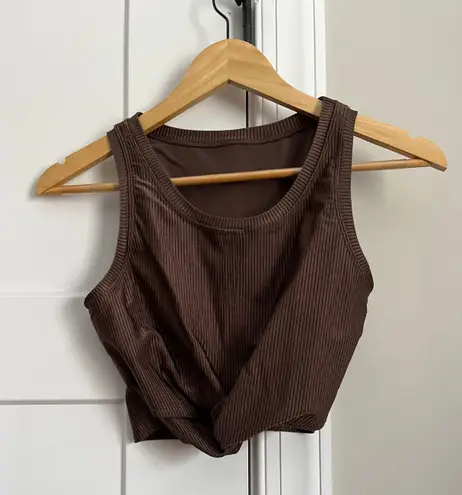 Aerie Shine Sports Bra Brown