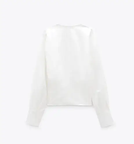ZARA Bloggers Fav  White Dart Long Sleeve Shirt - Image 6