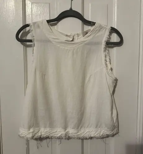 Thread and Supply White Distressed Shirt