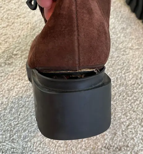 Bogner Apparel Bogner Ankle Suede Boot Chunky Platform Heel