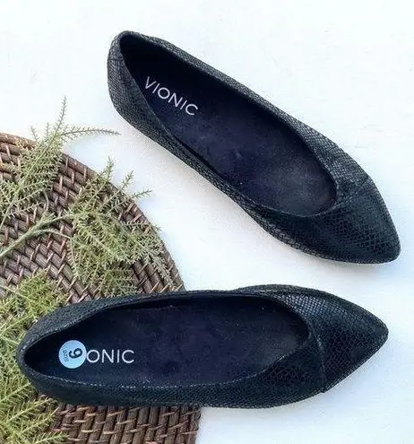Vionic  Womens Shoes Black Gem Caballo Ballet Flats Pointy Toe Size 6 thumbnail 1