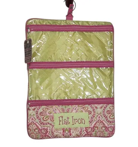 Raymond Waites Pink and Green Paisley Travel Organization Hanging Bag NWT