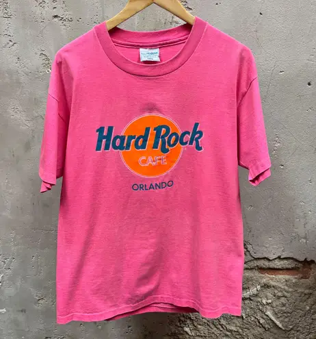 Hard Rock Cafe Hot Pink Vintage 90s Single Stitch Save The Planet T-Shirt XL OS
