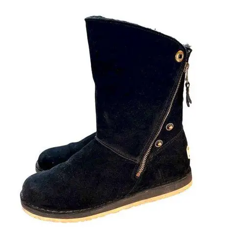 R.J.'s Fuzzies Black Suede Trixie Boots Size Women's 7