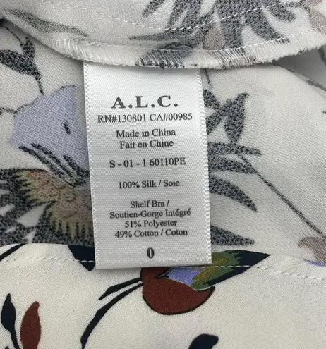 ALC Frank A.L.C. Silk Strapless Romy Floral Mini Dress Size 0 Damaged