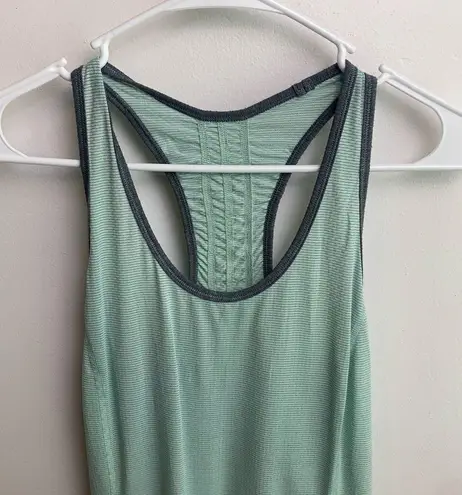 Lululemon  Mint and Gray Striped Tank Top