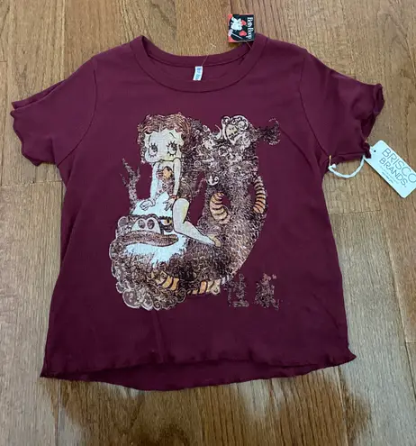 Betty Boop NWT  dolls kill maroon red graphic cropped top