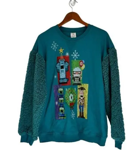 Disney  Pixar Characters Toy Story Monsters Inc Up Nutcracker Sweatshirt Size M