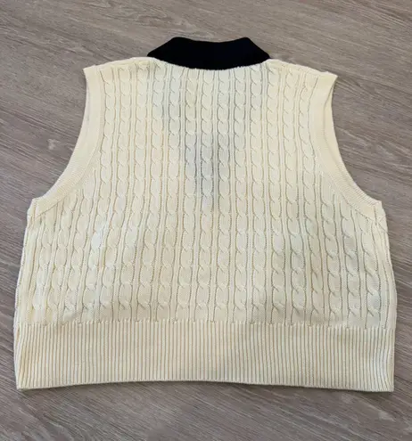 RIHOAS The Apricot Collared Colorblock Knit Tank Top Yellow