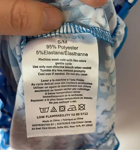 Draper James Sleeveless Floral Ruffle Bottom Dress Blue White Size Small / Med