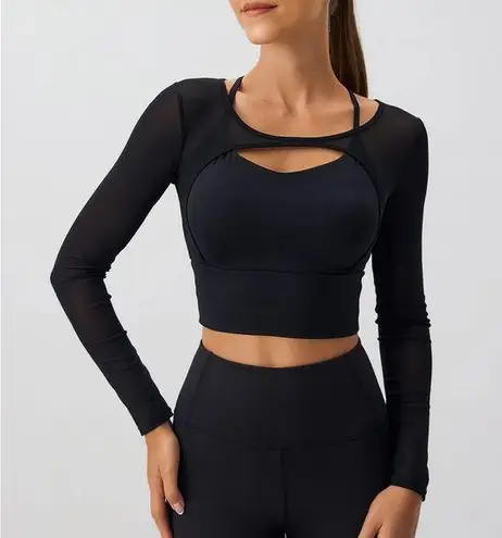 Berlook Black Cut Out Long Sleeve Top
