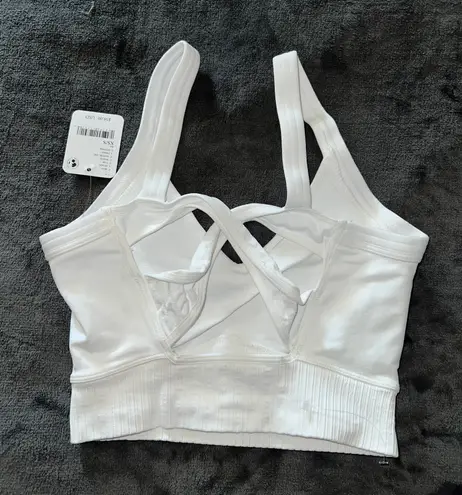 Free People Movement Good Karma Scoop Neck Bra in White