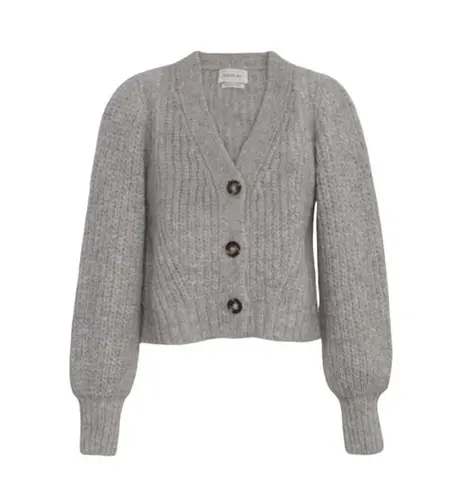 Arlene Knitted Short V neck Gray Chunky Cardigan Sweater Size L