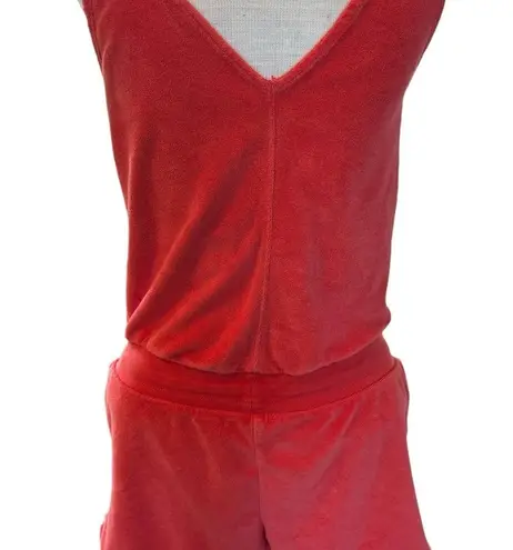 Nike  Women's Red Terrycloth Athletic Cotton Jumpsuit - Preowned