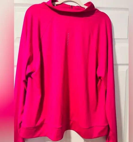 Nike  Women's Pink Dri Fit Long Sleeve Quarter Zip Pull Over Athletic Top XXL