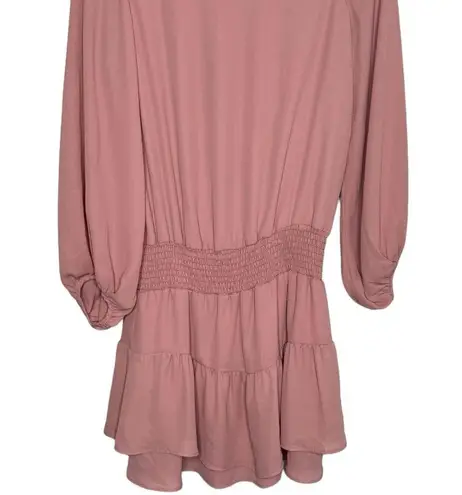 Krisa Blush One Shoulder Ruffle Skirt Dress Size S