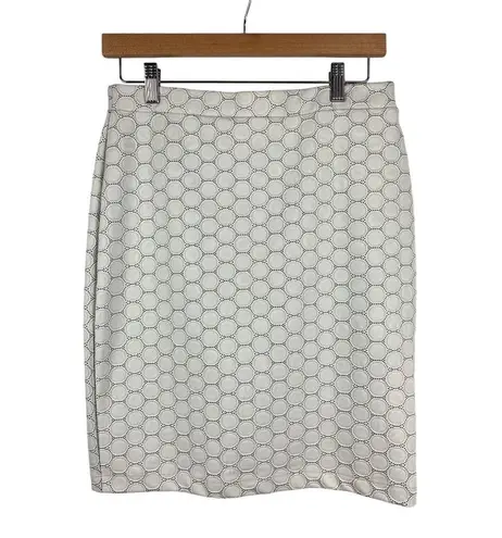 Leota Womens PS Pencil Skirt White Circle Pattern Nylon Polyester Blend